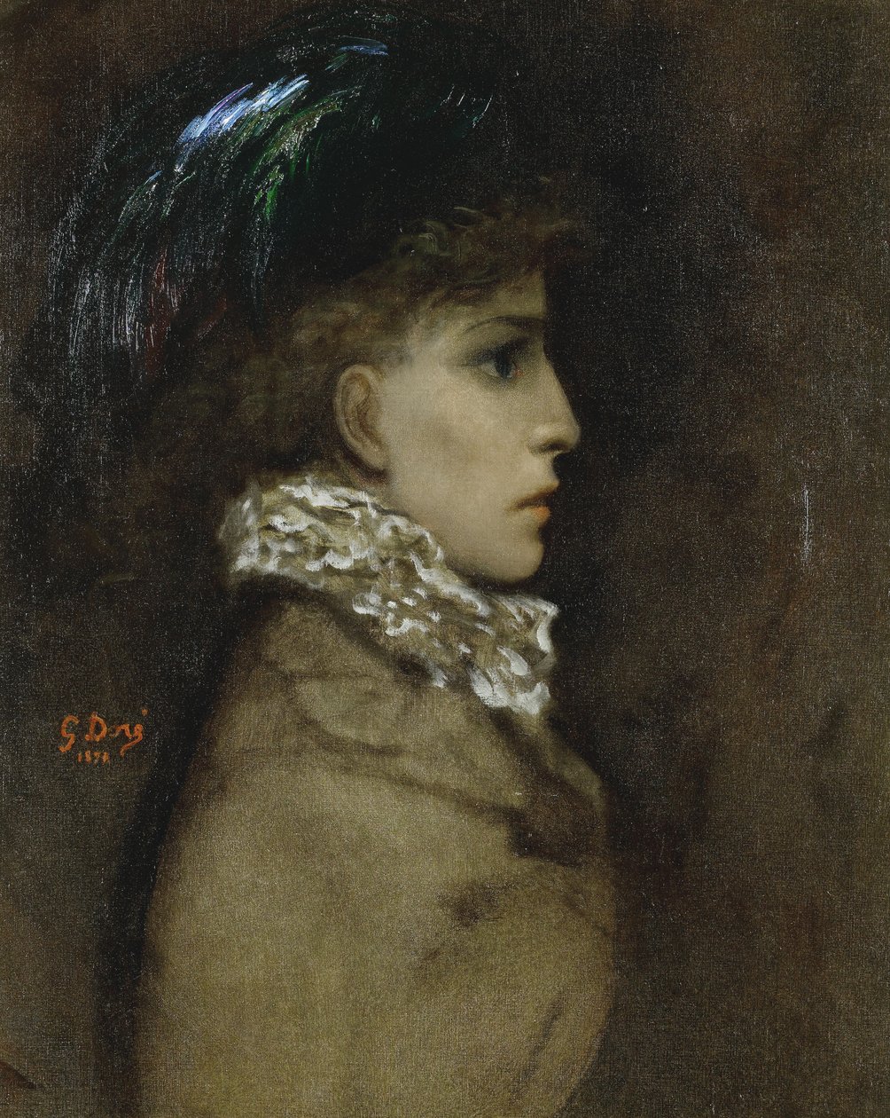 女優サラ・ベルナールの肖像1844-1923、1870 作： ギュスターヴ・ドレ