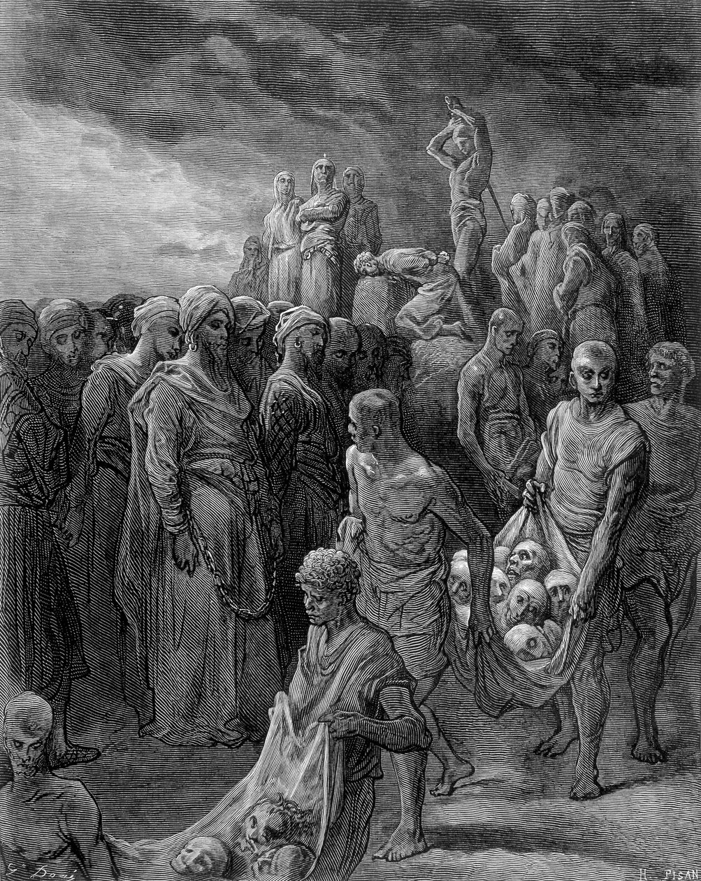 リシャールは報復のため、捕虜を処刑した-ギュスターヴ・ドレの版画 作： ギュスターヴ・ドレ