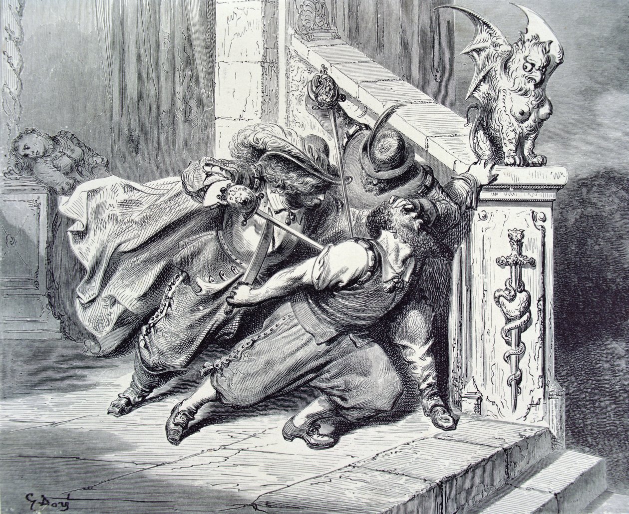 青ひげの死、Charles Perrault（1628-1703）1893による「青ひげ」のイラスト 作： ギュスターヴ・ドレ