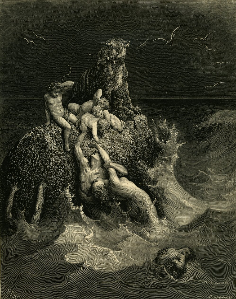 聖書の挿絵版への大洪水の口絵、1866 作： ギュスターヴ・ドレ