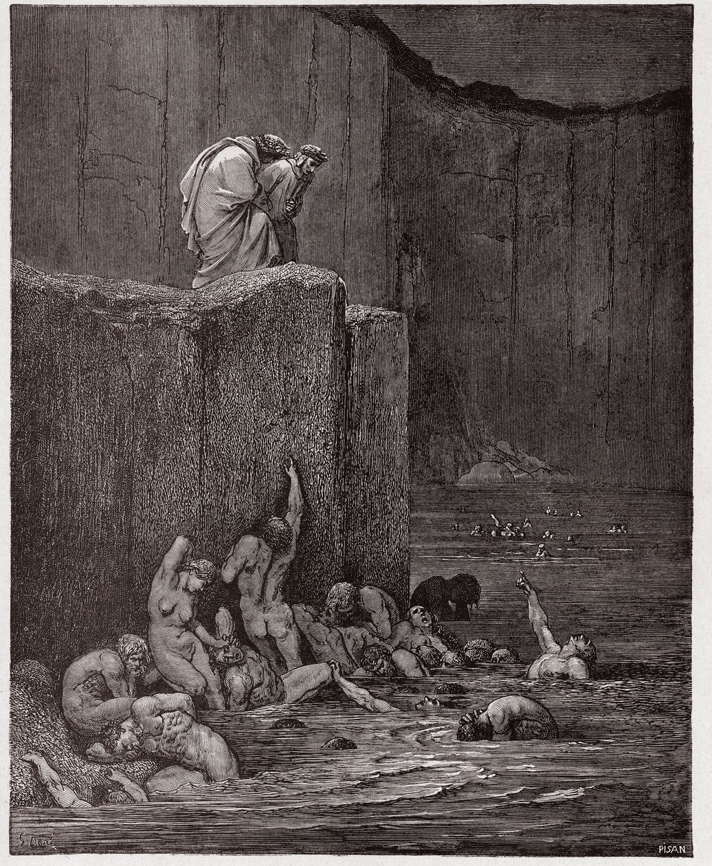 ダンテ・アリギエリ（1265-1321）作『神曲』第18番「インフェルノ」-ギュスターヴ・ドーア（1832-1883）絵 作： ギュスターヴ・ドレ