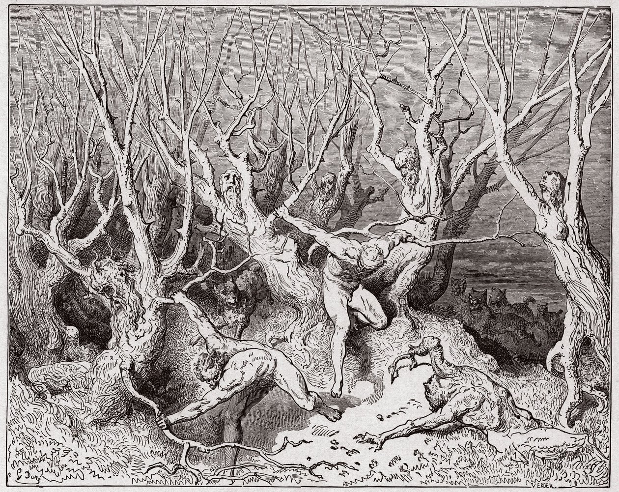 神曲』「インフェルノ」第13番「自殺者たちは森を逃れる」 - ダンテ