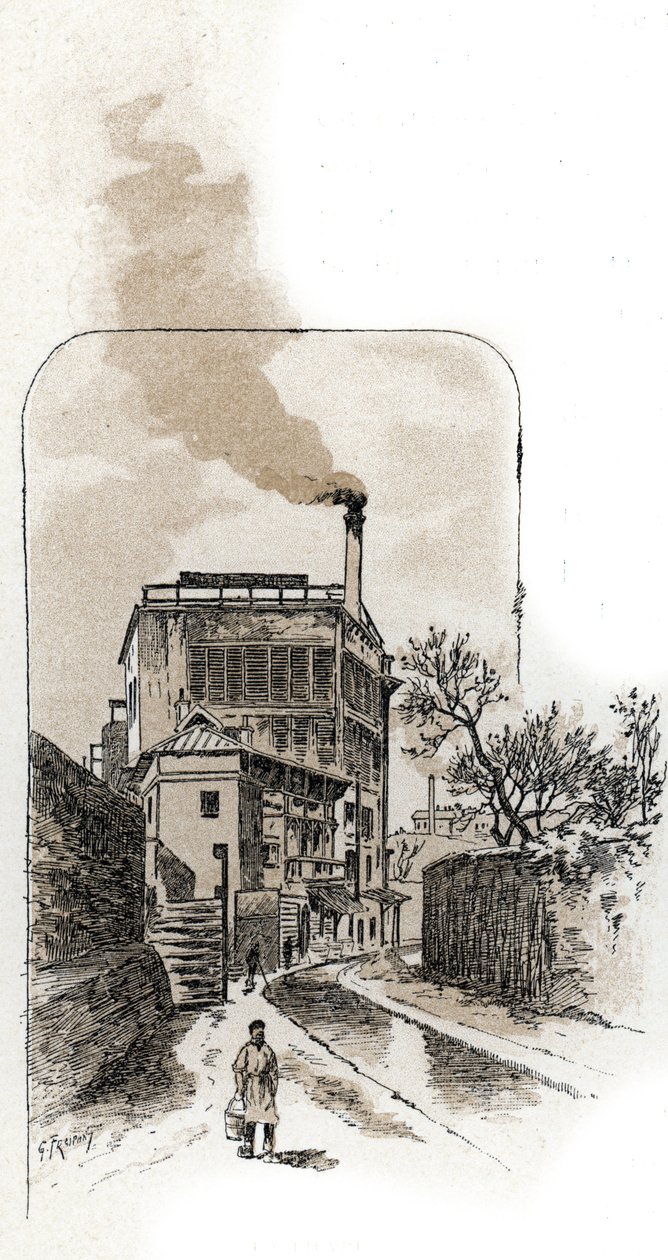 パリのビヴル川の眺め ギュスターヴ・フライポン (1849-1923) によるサン・ジュワールの絵 作： ギュスターヴ・フライポント