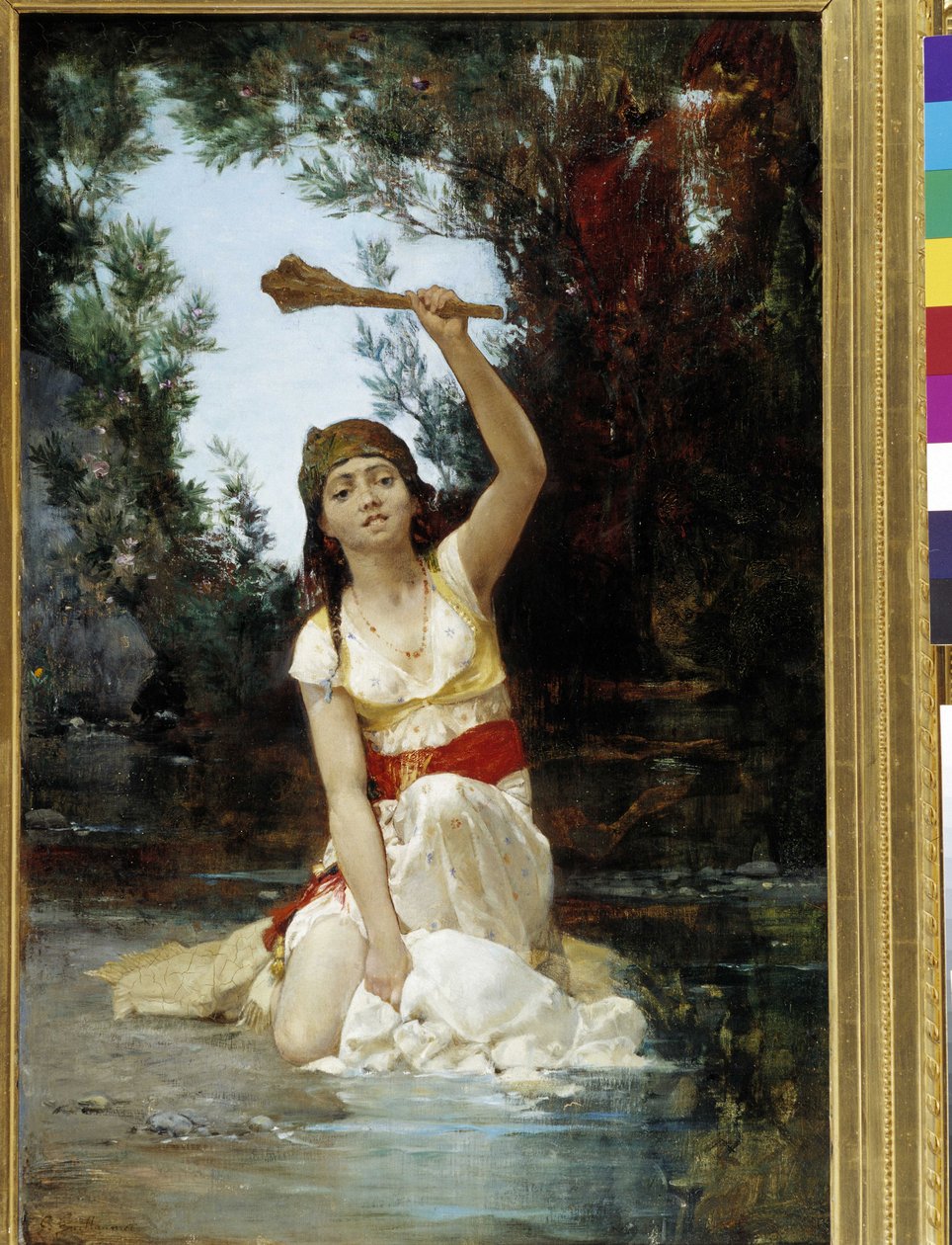 若いオリエンタル ラベンダー。 ギュスターヴ・ギヨメ (1840-1887) の絵画。 cm 75x49 必須の言及: プロヴァンス、マルセイユのコレクション財団について 作： ギュスターヴ・ギヨーメ