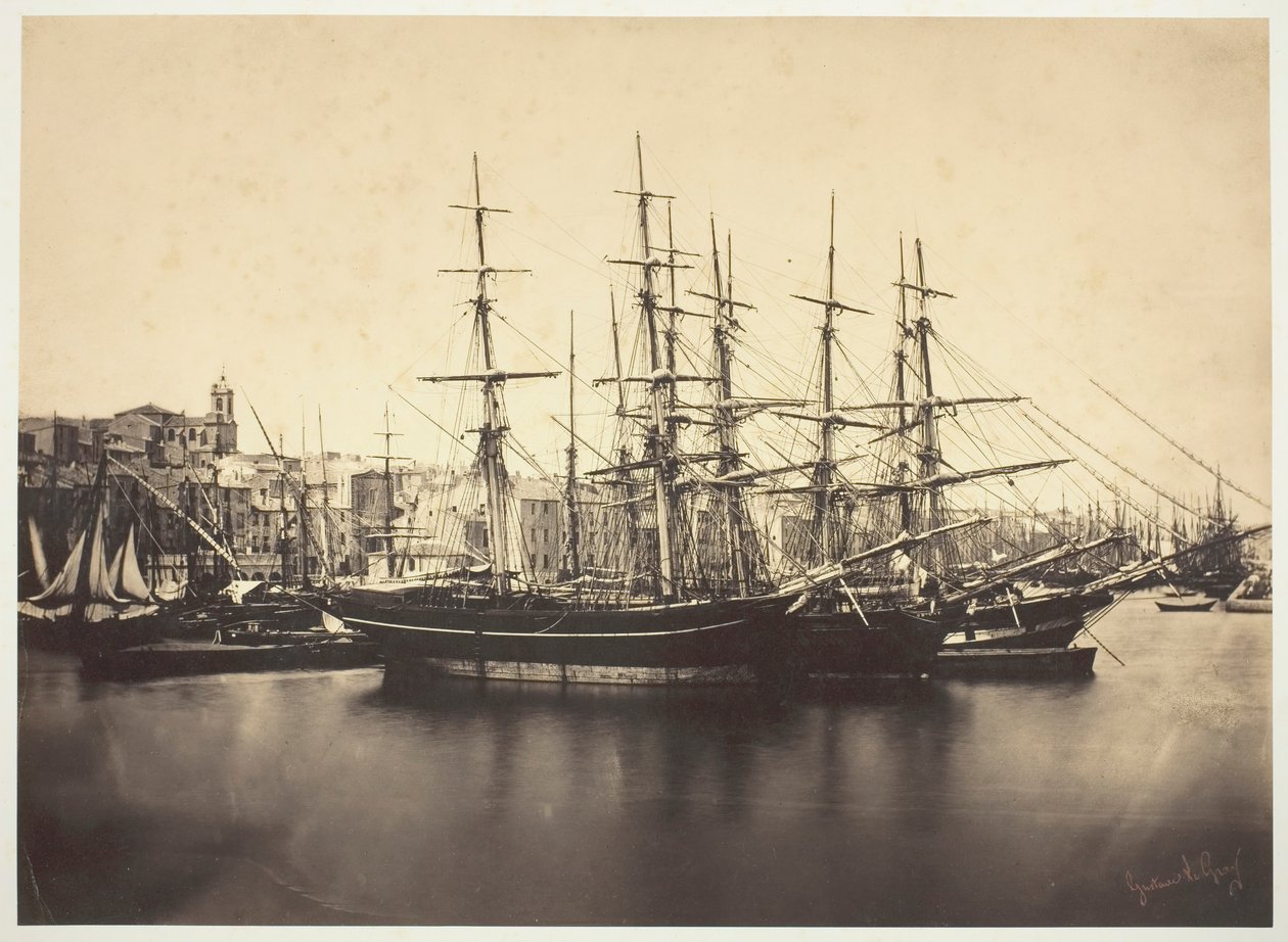 1857年、セット港の船。 作： ギュスターヴ・ルグレイ