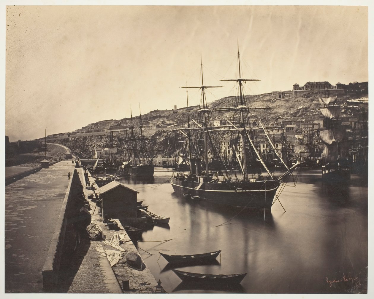 セット・メディテラネ港とセット・メディテラネの港と市、1857年。 作： ギュスターヴ・ルグレイ