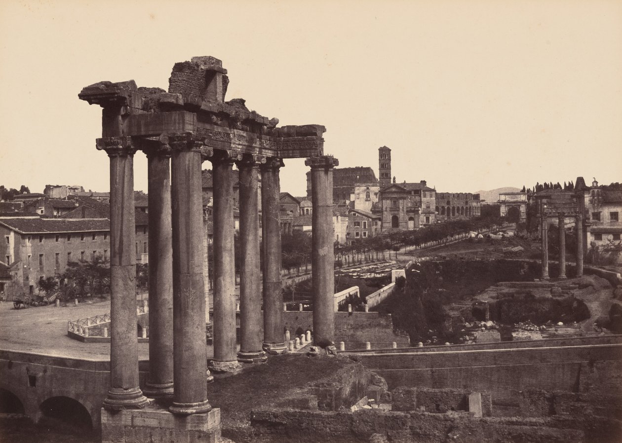 ローマ、フォロ・ロマーノの眺め,1858-1859（写真 作： ギュスターヴ・ド・ボーコープス