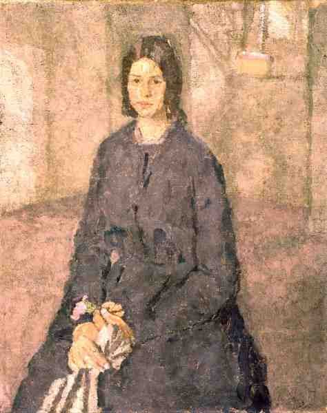 バラを持った少女、1915年〜25年 作： グウェン・ジョン