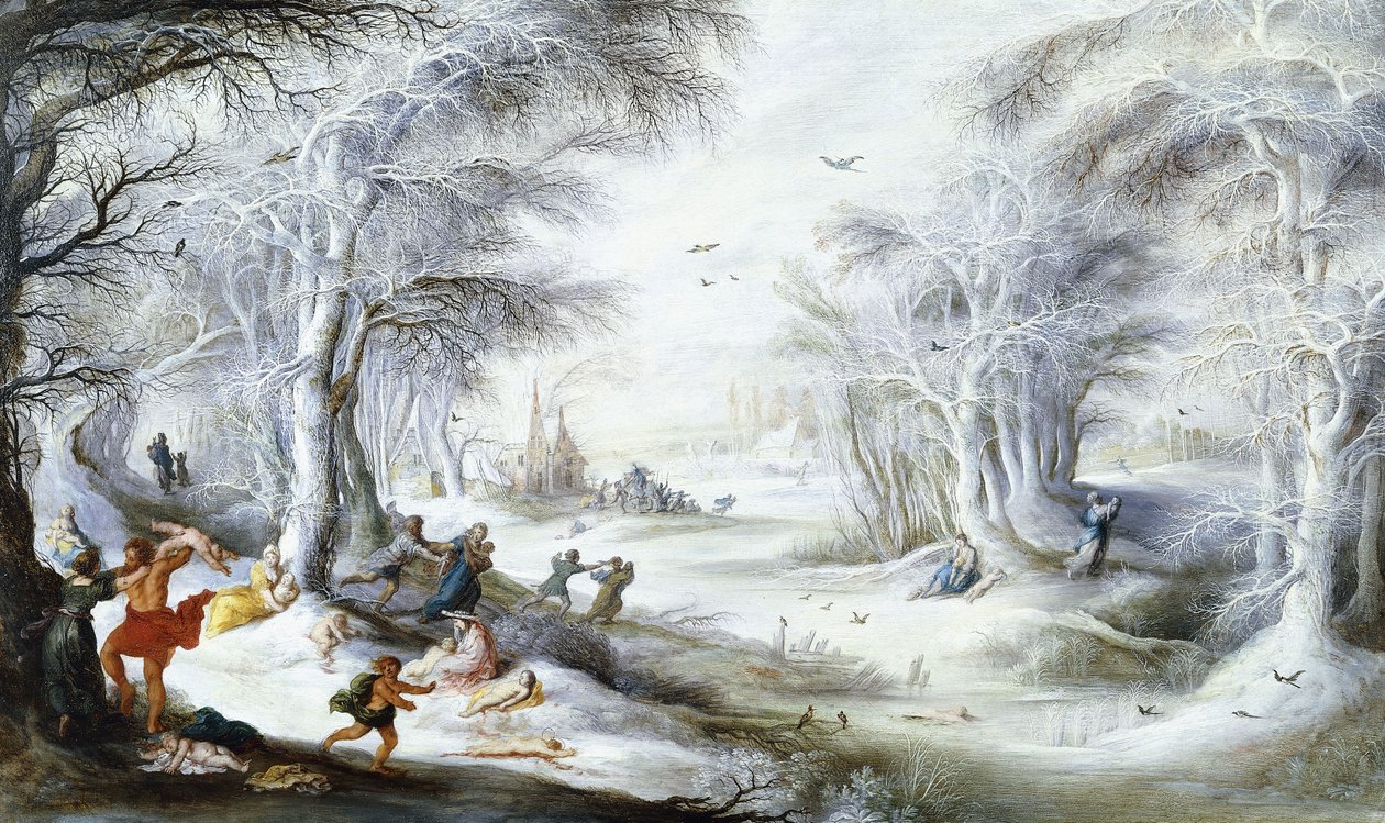 無実の虐殺の冬の風景 作： Gysbrecht LytensまたはLeytens