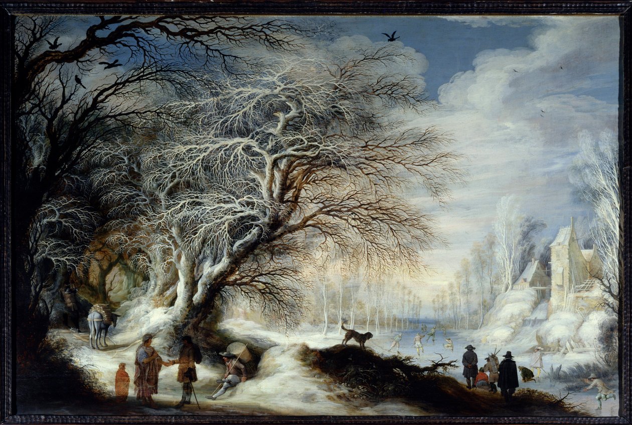 冬の風景。 GysbrechtLytensによる絵画 作： Gysbrecht LytensまたはLeytens