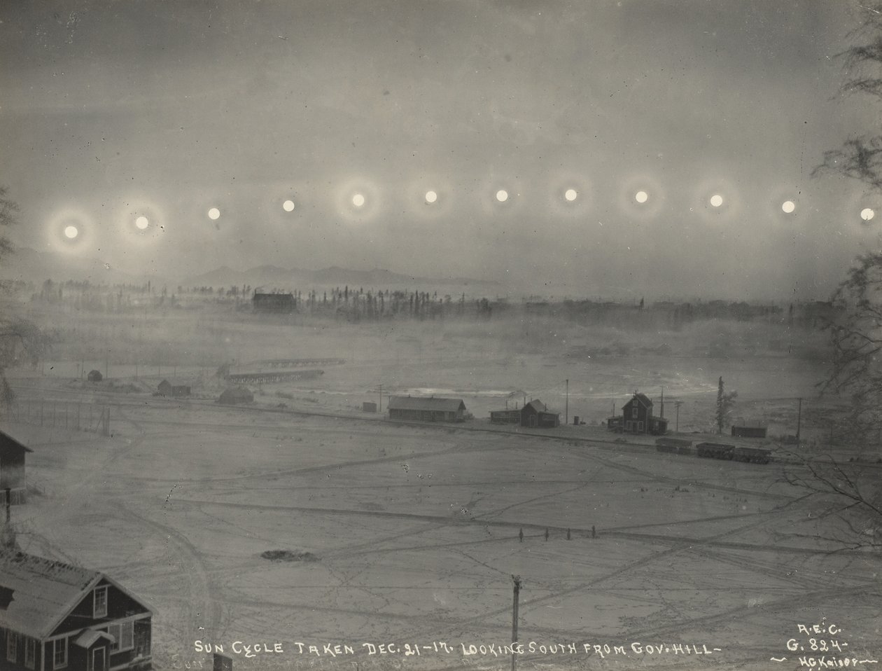 太陽の周期は 12 月 21 ～ 17 日に撮影されました。 Gov. Hill から南を望む、1917 年。 作： HGカイザー