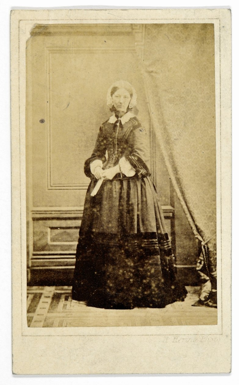 フローレンスナイチンゲールの名刺、1858年頃（bw写真） 作： H.ヘリング
