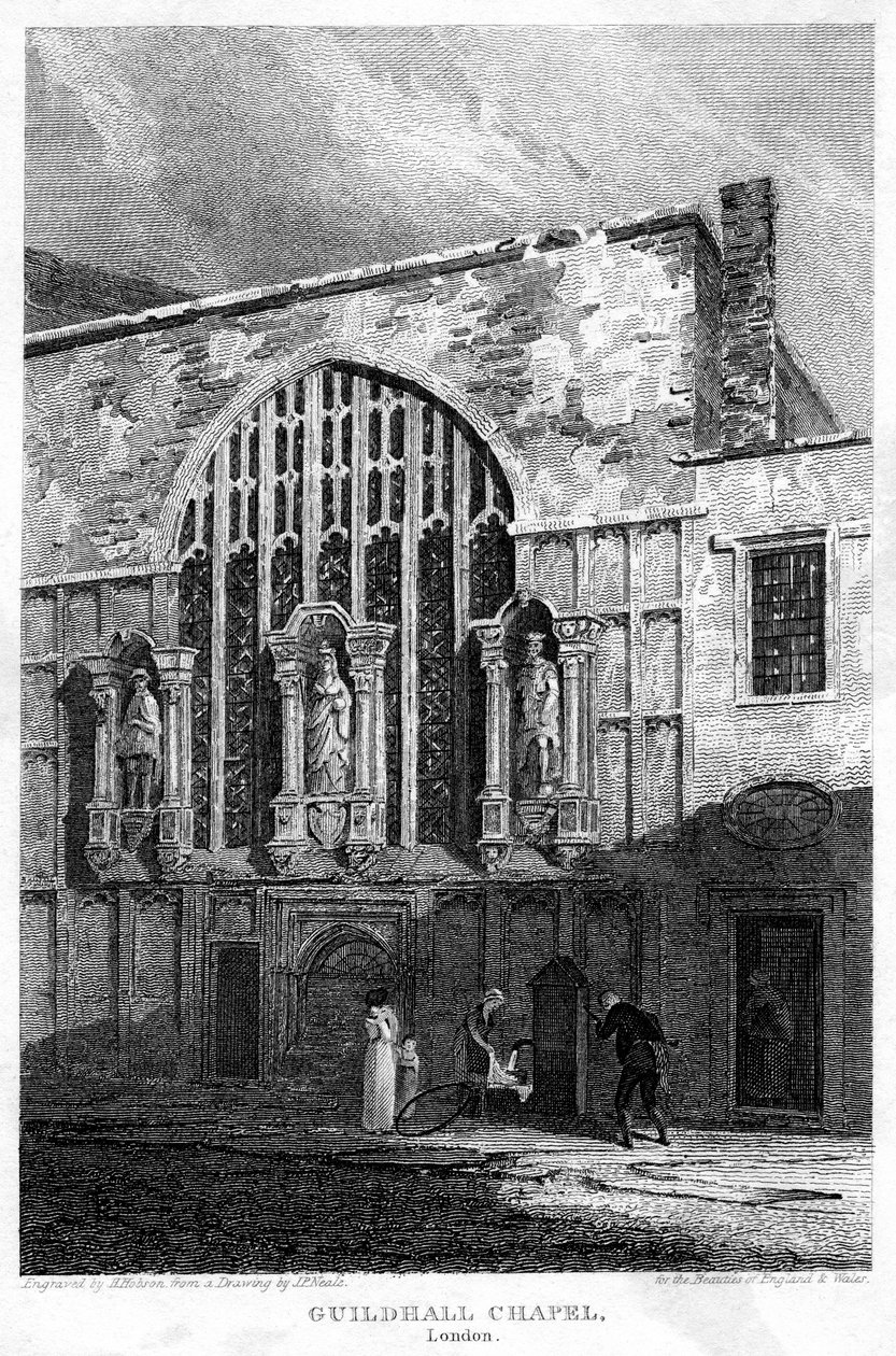 ロンドンのギルドホール礼拝堂、1815年。 作： H.ホブソン
