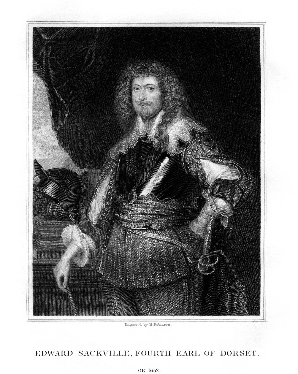 エドワードサックビル、第4ドーセット伯爵、イギリスの兵士および政治家、1829年。 作： H.ロビンソン