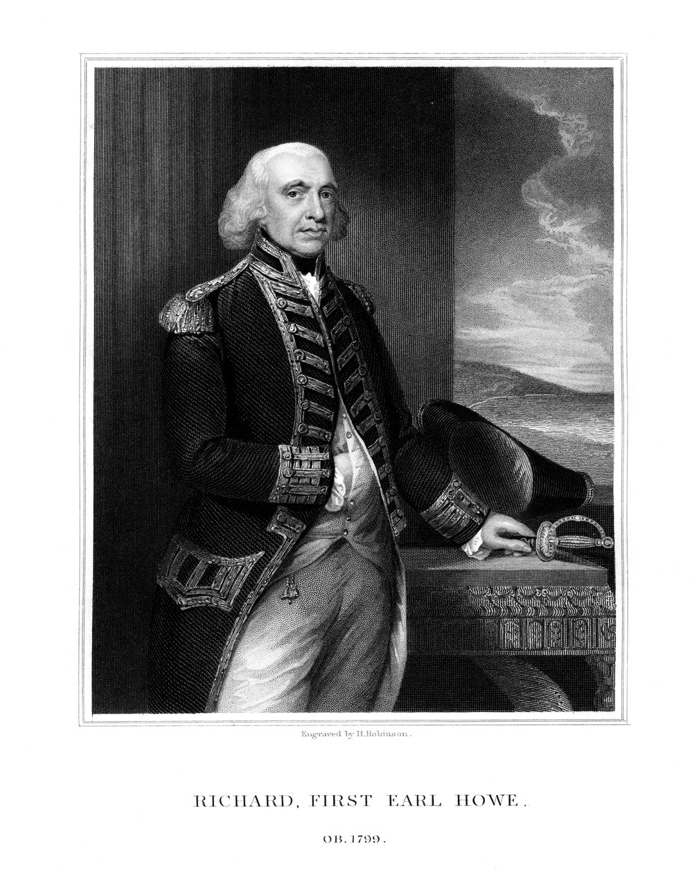 リチャードハウ、初代伯ハウ、イギリス海軍大将、1832年。 作： H.ロビンソン