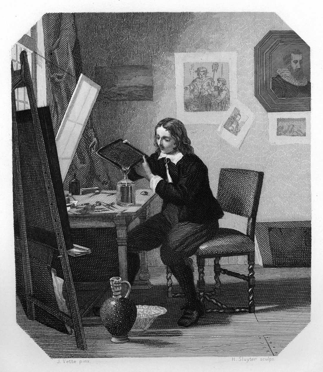 Cornelis Visscher、17世紀のオランダの彫刻家、c1870 作： H.スルイター