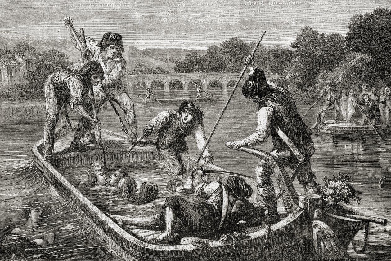 テロール治世のロワール河での溺死事件 作： H. de la（後）Charlerie