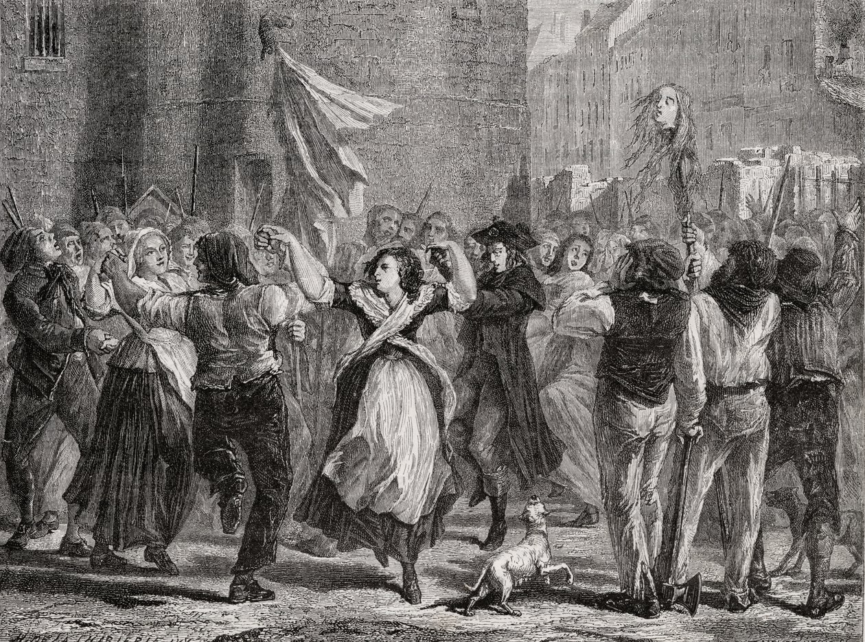 ランバル王女（1749-92）の頭、1792年9月3日パリに展示 作： H・ド・ラ・シャルレリー