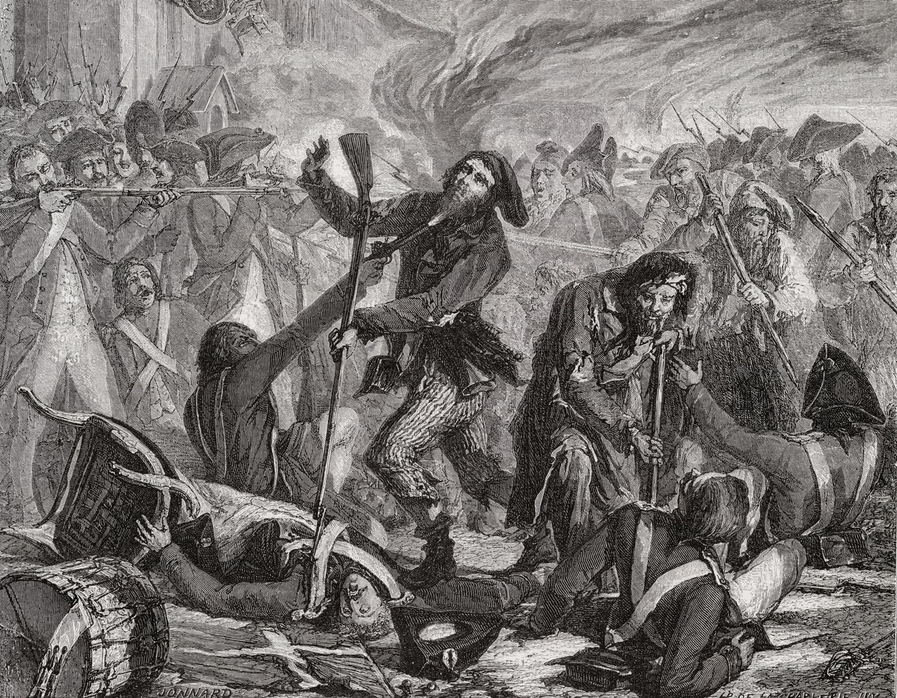 スイス衛兵の虐殺、1792年8月10日 作： H・ド・ラ・シャルレリー