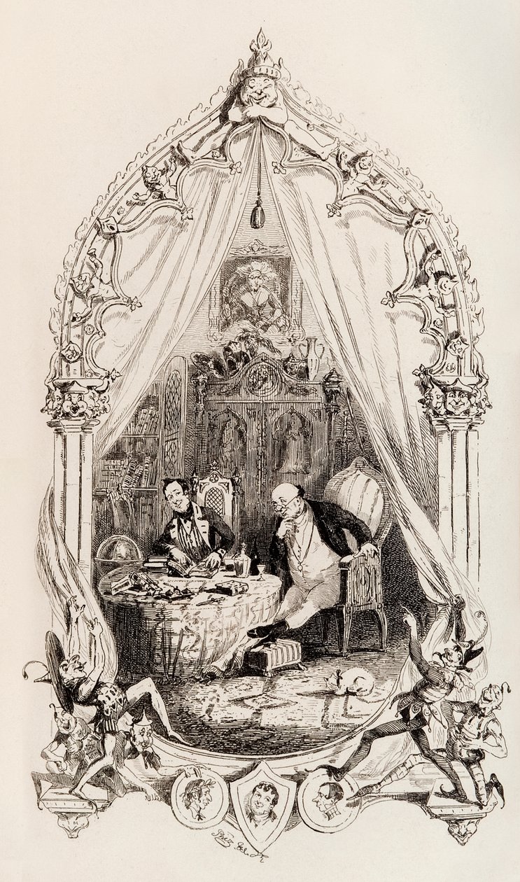 1837年に本の形で出版されたピックウィッククラブの死後の論文からの口絵 作： ハブロナイト・ブラウン