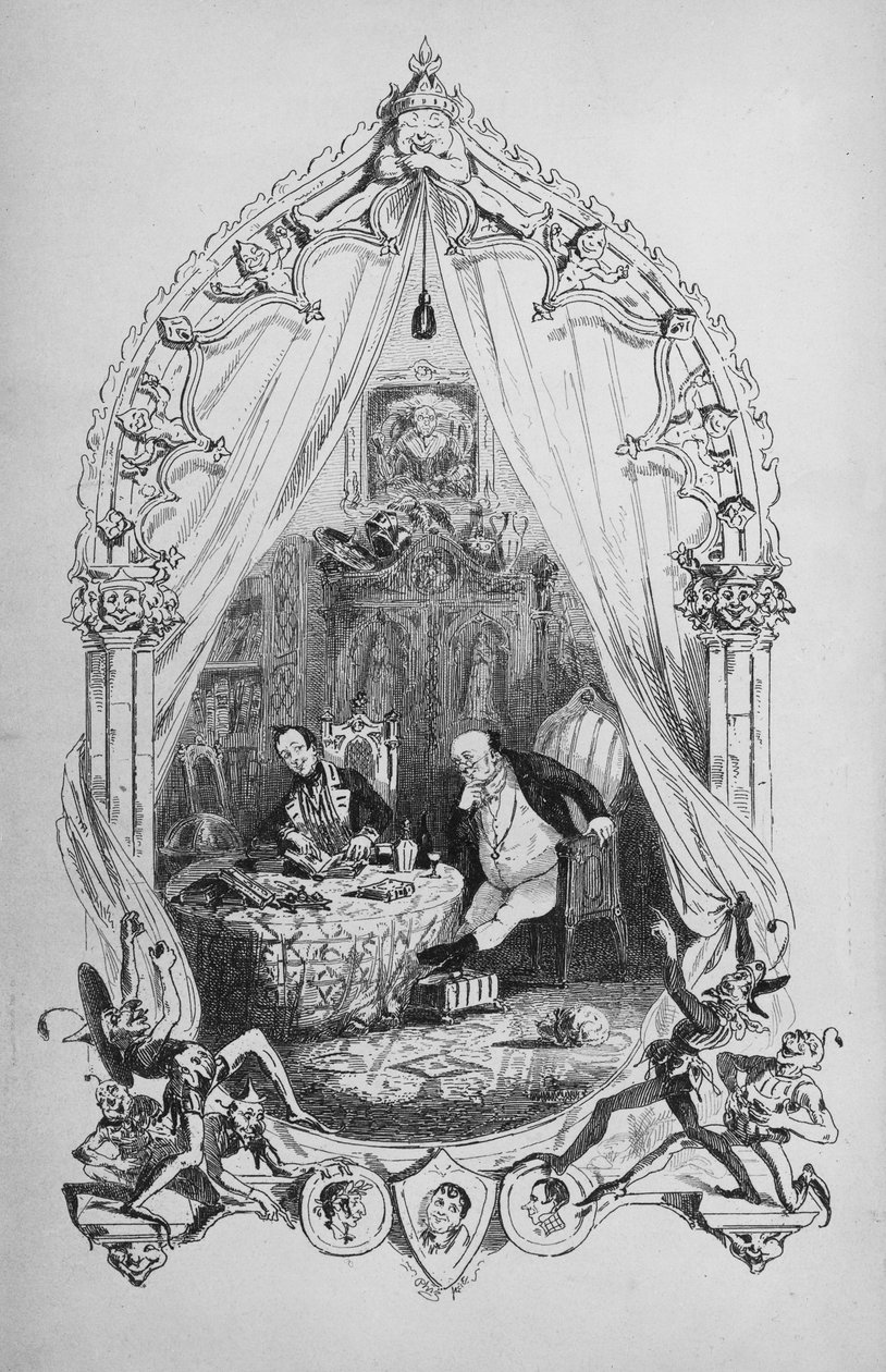 チャールズ・ディケンズの「ピックウィックペーパー」のイラスト、1837年発行 作： ハブロナイト・ブラウン
