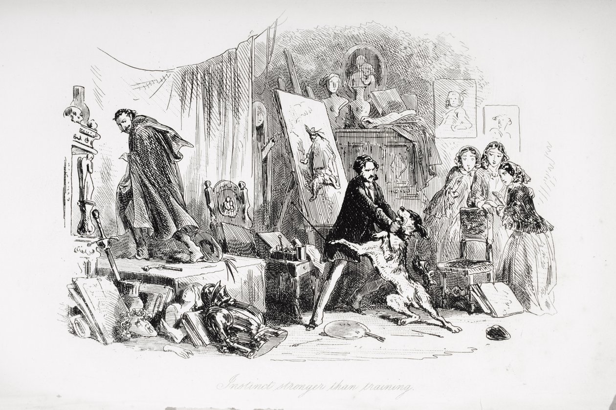 訓練よりも強い本能、チャールズ・ディケンズ（1812-70）による「リトル・ドリット」のイラスト、1857年に初公開 作： ハブロナイト・ブラウン