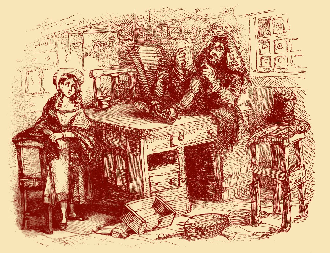チャールズ・ディケンズの「The Old Curiosity Shop」。 作： ハブロナイト・ブラウン