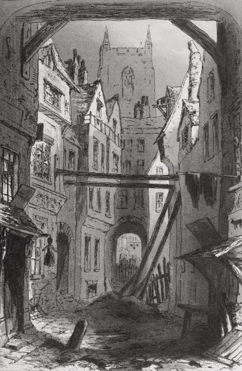 トムは一人で、チャールズディケンズ（1812-70）の「ブリークハウス」のイラストは1853年に出版されました 作： ハブロナイト・ブラウン