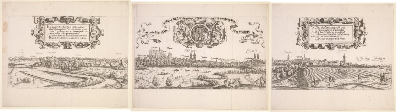 ニュルンベルクのパノラマビュー、1552年。 作： ハンス・セバルド・ローテンサック