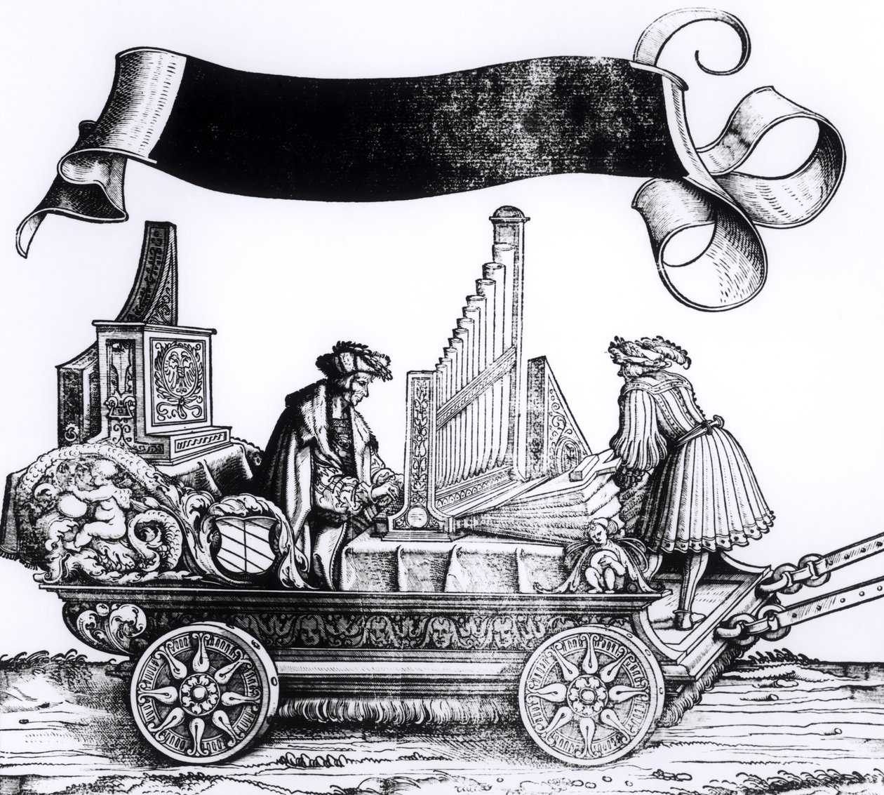 音楽の馬車、マクシミリアンの凱旋行列、1516-18年 作： ハンス・ブルククマール