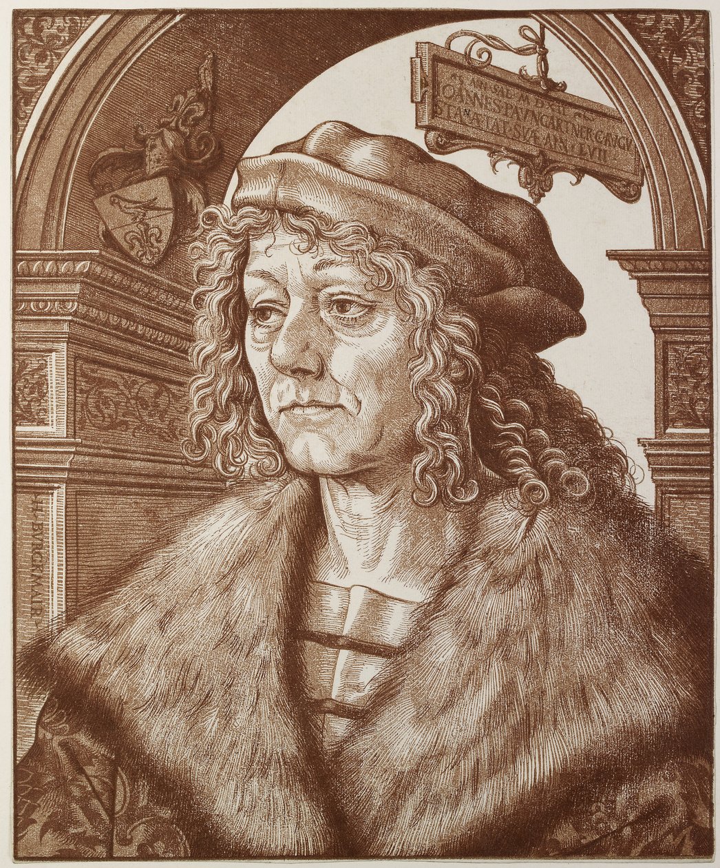 ヨハネス・パウムガルトナーの肖像、1512年（キアロスクーロ木版画） 作： ハンス・ブルククマール