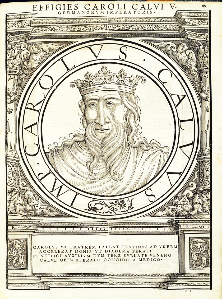チャールズカルース、ローマの東西の指揮官、古代硬貨の最も真実な画像、ルドルフヴィッセンバッハの彫刻、アンドレアスハンバーガー、ズリ 作： ハンス・ルドルフ・マヌエルドイツ人
