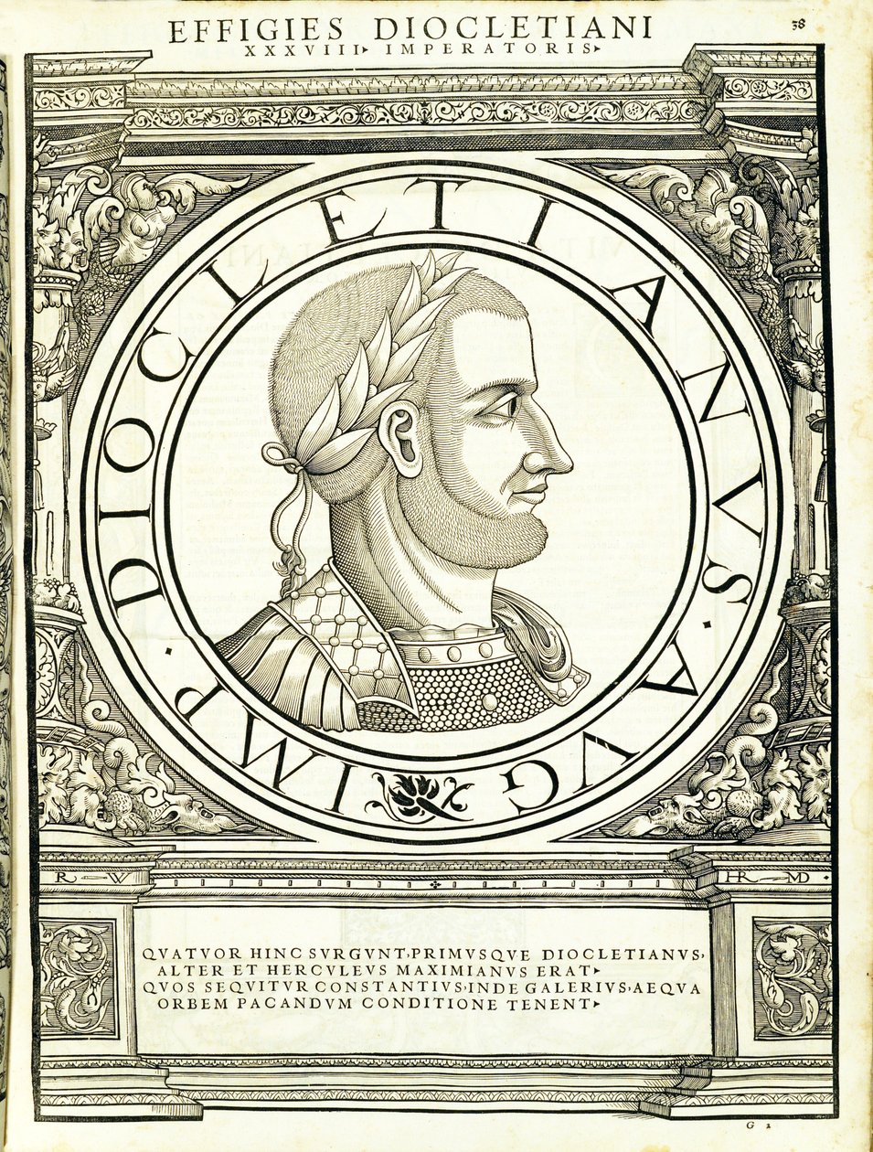 ディオクレティアヌス、ローマ東西の指揮官による古代硬貨の最も真実な画像から、チューリッヒのアンドレアスゲスナーによって印刷されたルドルフヴィッセンバッハによって彫刻 作： ハンス・ルドルフ・マヌエルドイツ人