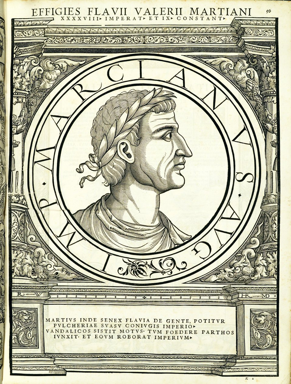 マルティアヌスは、古代の硬貨のローマの東西の真実の実像から、ルドルフヴィッセンバッハによって彫刻され、アンドレアスゲスナーによって印刷された、チューリッヒ、1 作： ハンス・ルドルフ・マヌエルドイツ人