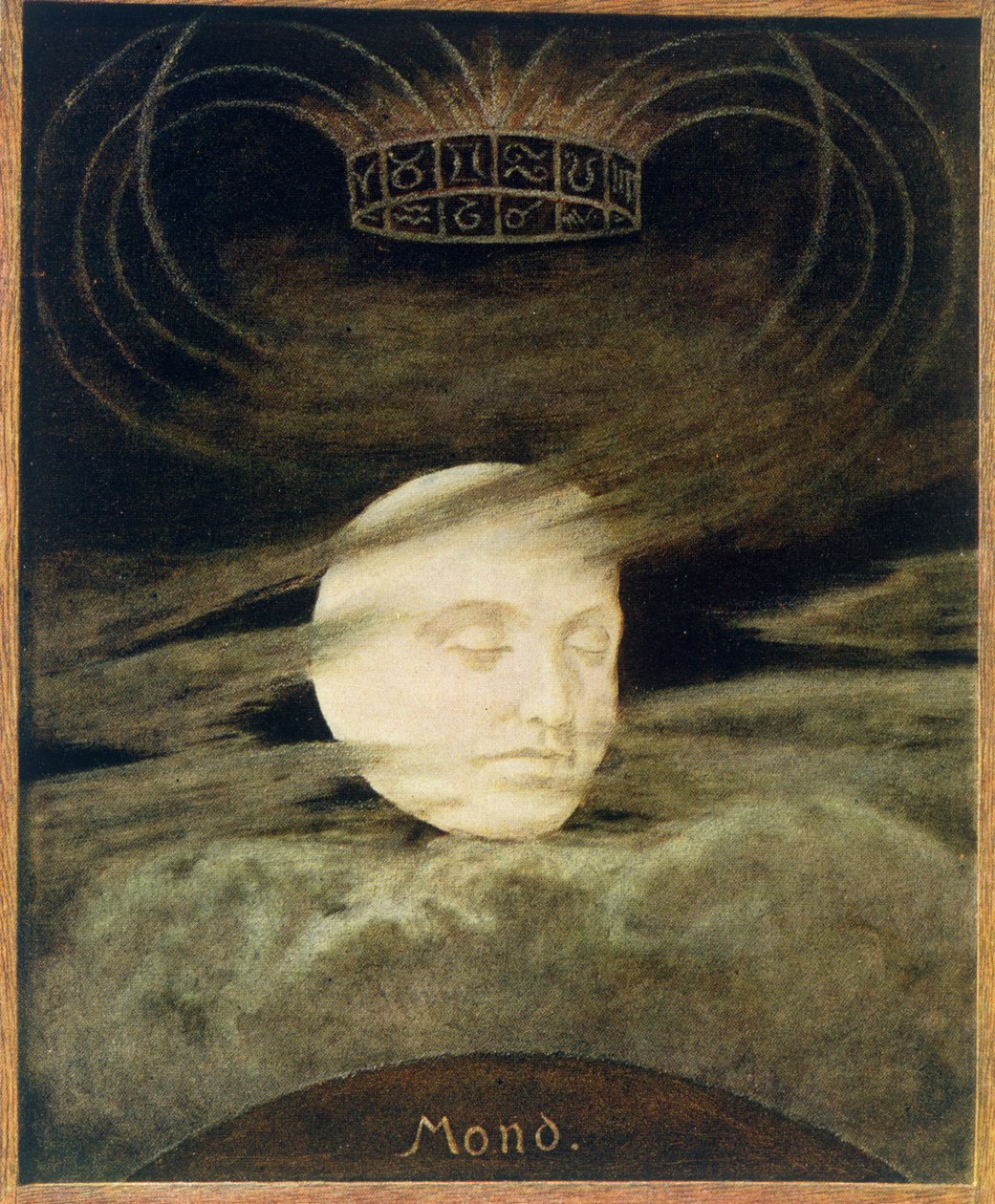 月、ライプツィヒc.1910で出版された「Festkalender」のイラスト 作： ハンス・トーマ
