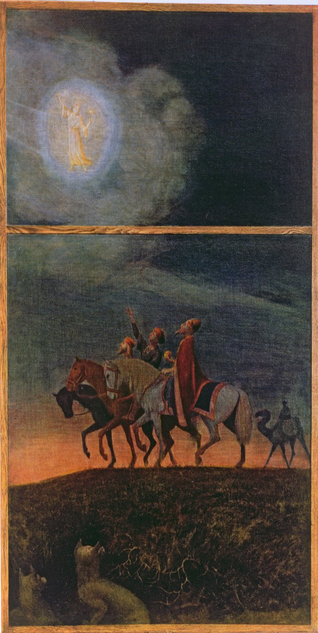 ライプツィヒc.1910で出版された「Festkalender」のイラストの3つのマギ 作： ハンス・トーマ