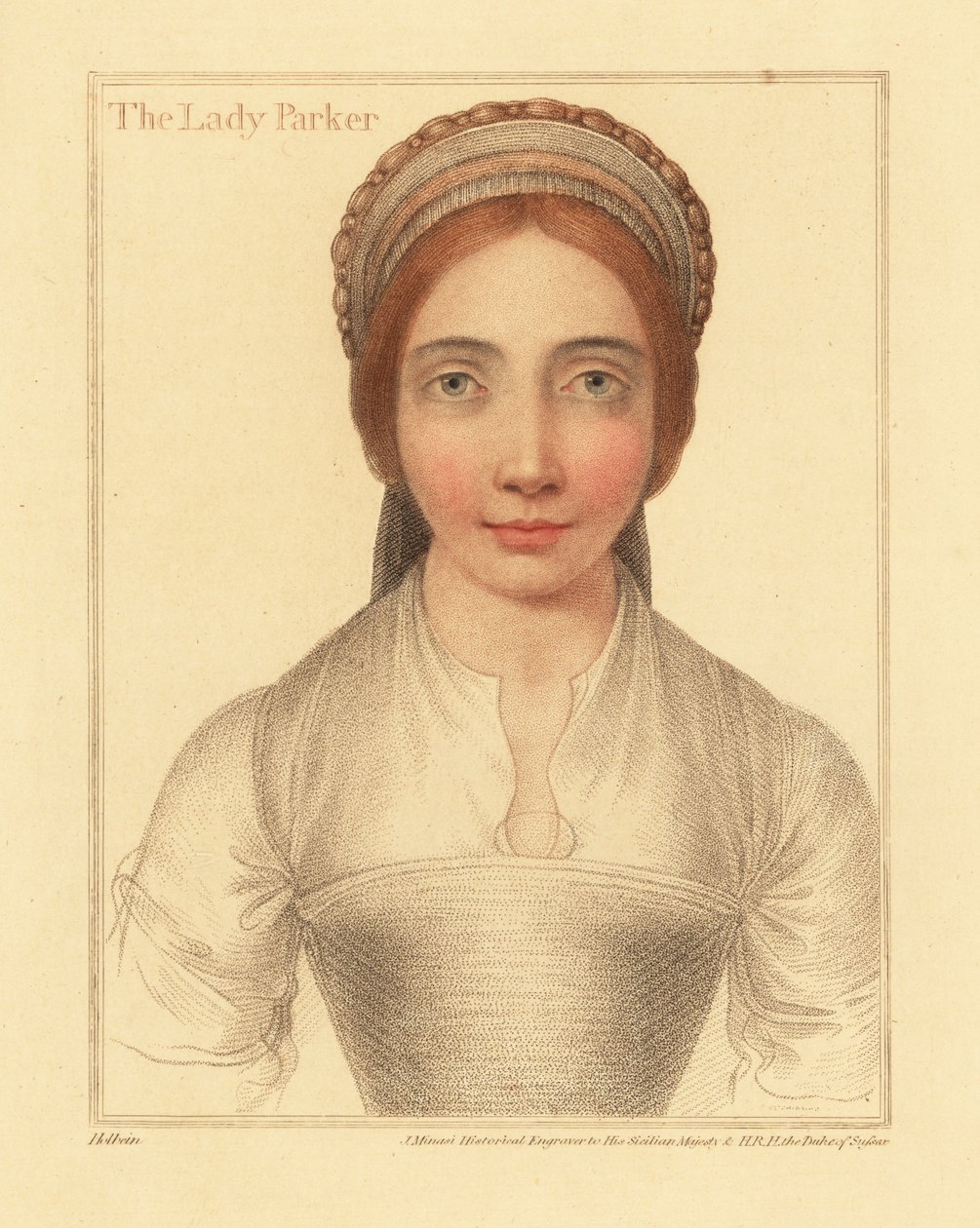 Lady Parker, esposa de Sir Henry Parker., 1812 (gravura) 作： ハンス（後）ホルバイン・ザ・ヤンガー