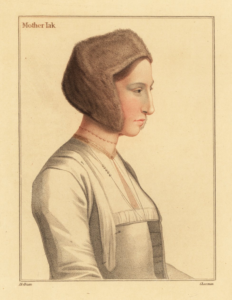 マーガレット・クレメント、トーマス・モアの養女、1812年（彫刻） 作： ハンス（後）ホルバイン・ザ・ヤンガー