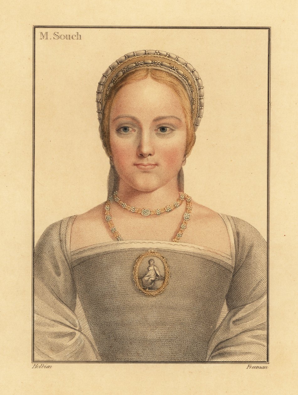 メアリー・ゾウチ、ジェーン・シーモアを待っている女性、1812年（彫刻） 作： ハンス（後）ホルバイン・ザ・ヤンガー