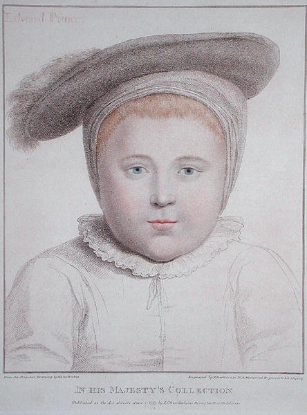 フランチェスコ・バルトロッツィ（1727-1815）が彫ったエドワード6世（1537-53）の肖像 1796年（エングレーヴィング） 作： ハンス（後）ホルバイン・ザ・ヤンガー