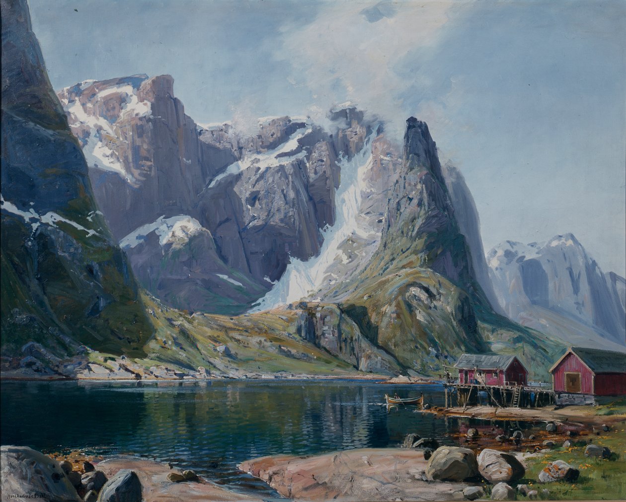 ノースランドフィヨルド c.1890 (キャンバスに油彩) 作： ハンス・アンドレアス・ダール