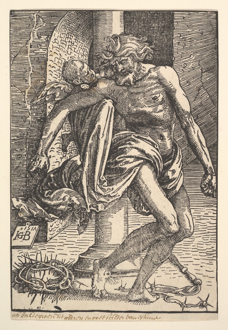 1517年、リトルエンジェルに支えられた拷問の道具を手にしたキリスト。 作： ハンス・バルドゥン