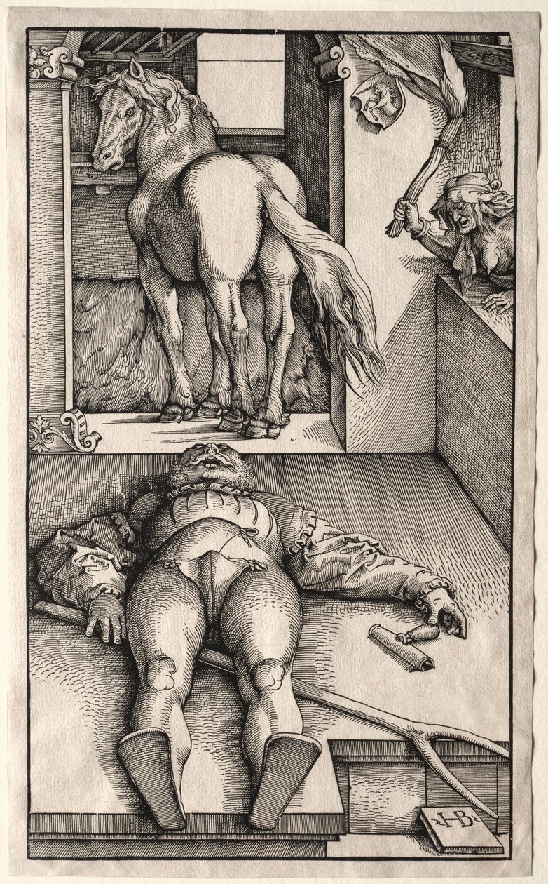 魔女の新郎、1544-45。 作： ハンス・バルドゥン