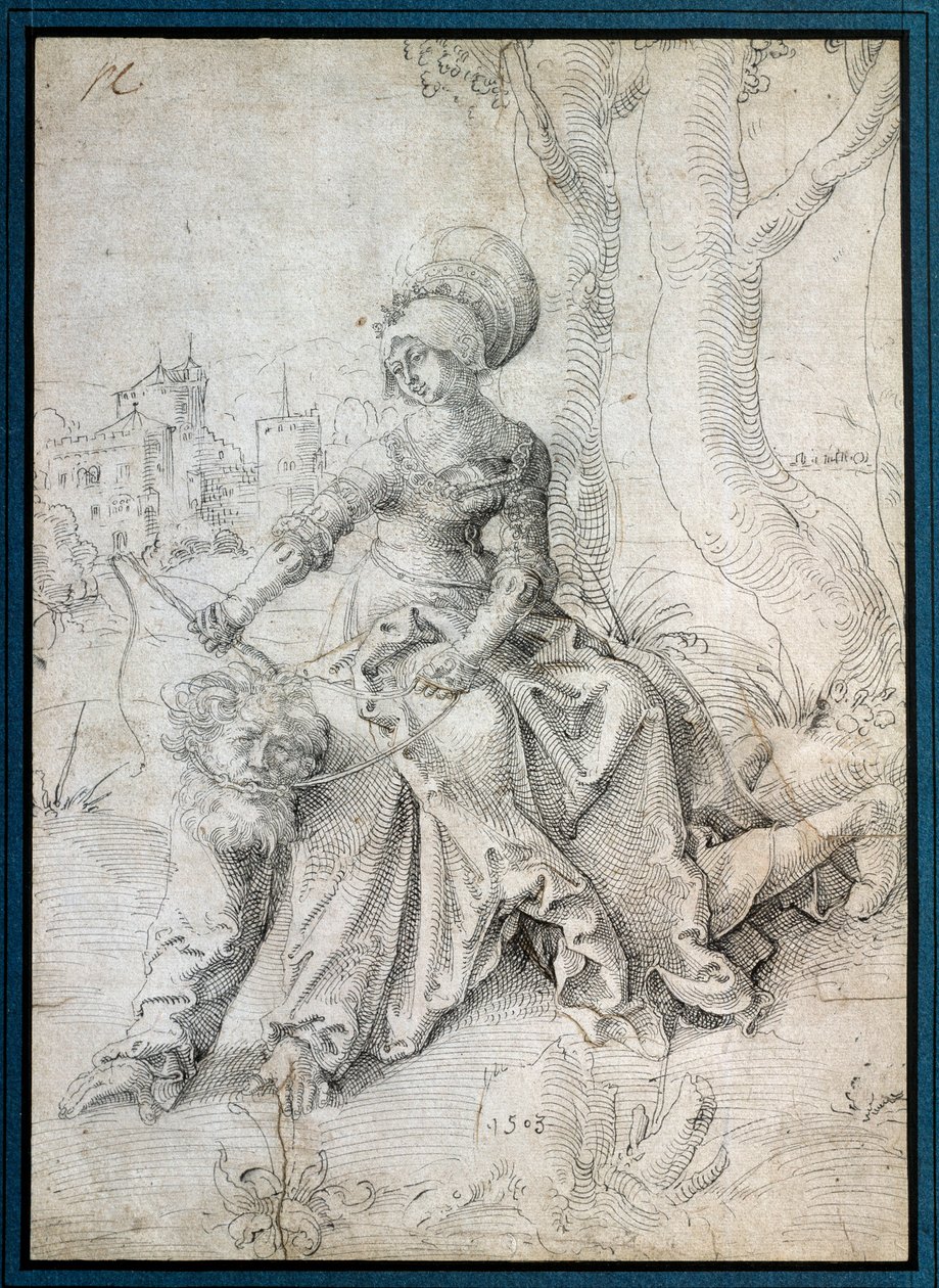 男に乗る女。四つん這いで歩くアリストテレスの背中に座る