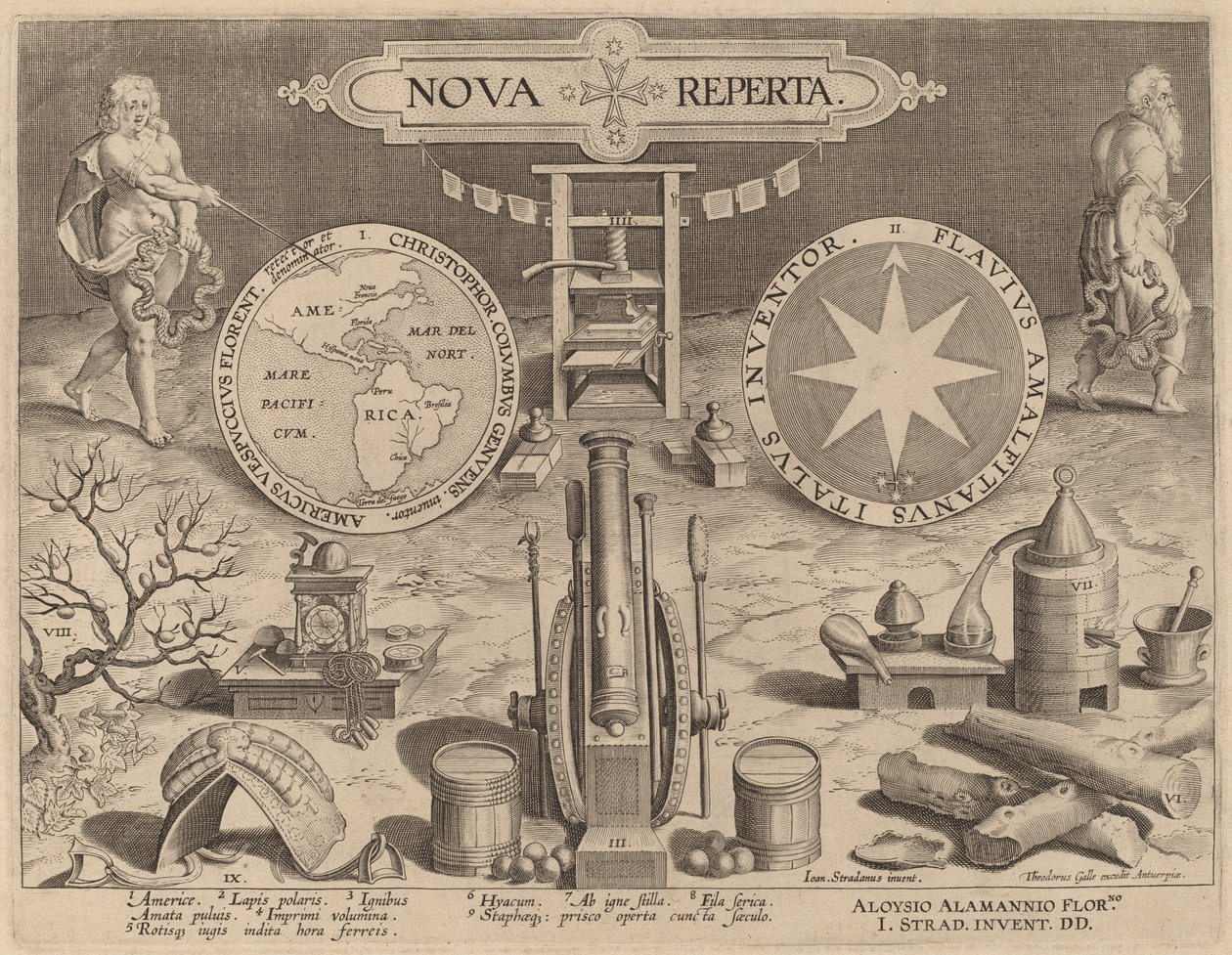 Nova Reperta (新発見) のタイトル ページ 作： Jan van derStraetの後のHansCollaert the Younger