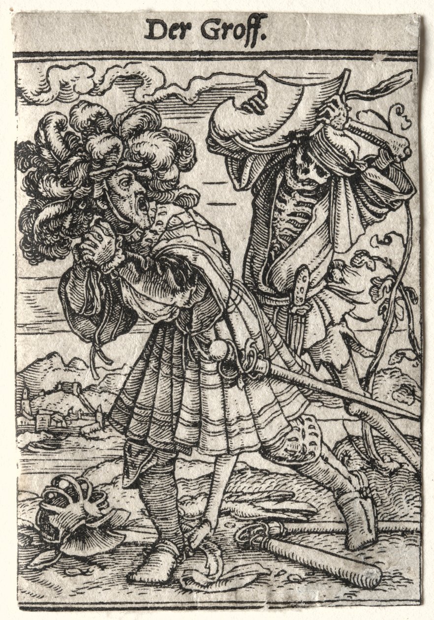 死のダンス：伯爵、c。 1526。 作： ハンス・ホルバイン