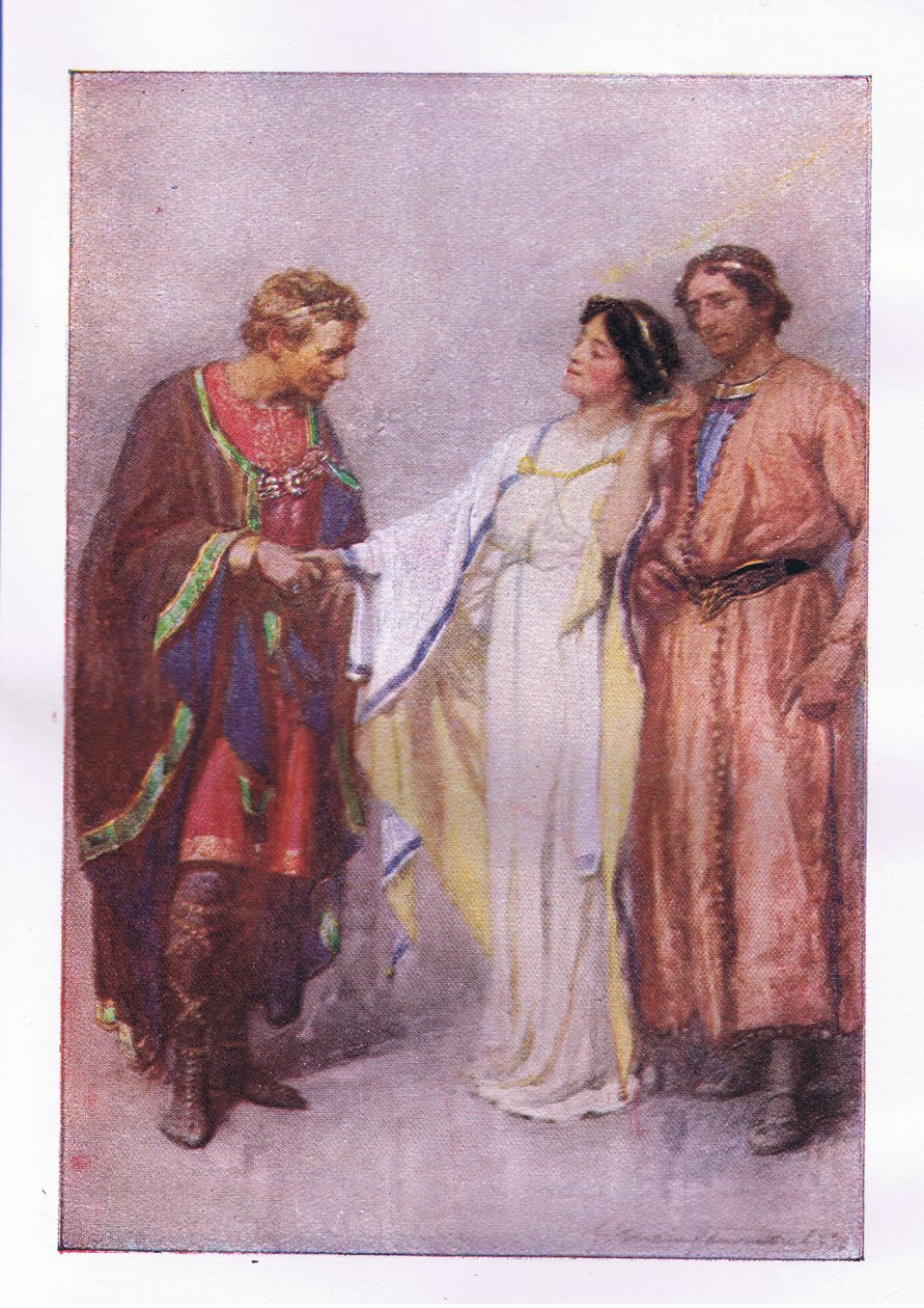 どう言うの？私の囚人か私の客？ （The Winters Tale）、1920年代にジョージハーラップ＆Co Ltdによって出版されたシェイクスピアの全集から 作： ハンス・ホルバイン・ザ・ヤング