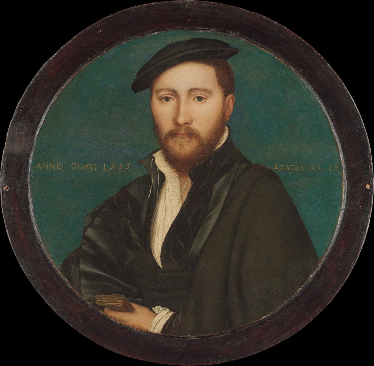 男の肖像、1535年（オークの油と金） 作： ハンス・ホルバイン・ザ・ヤング