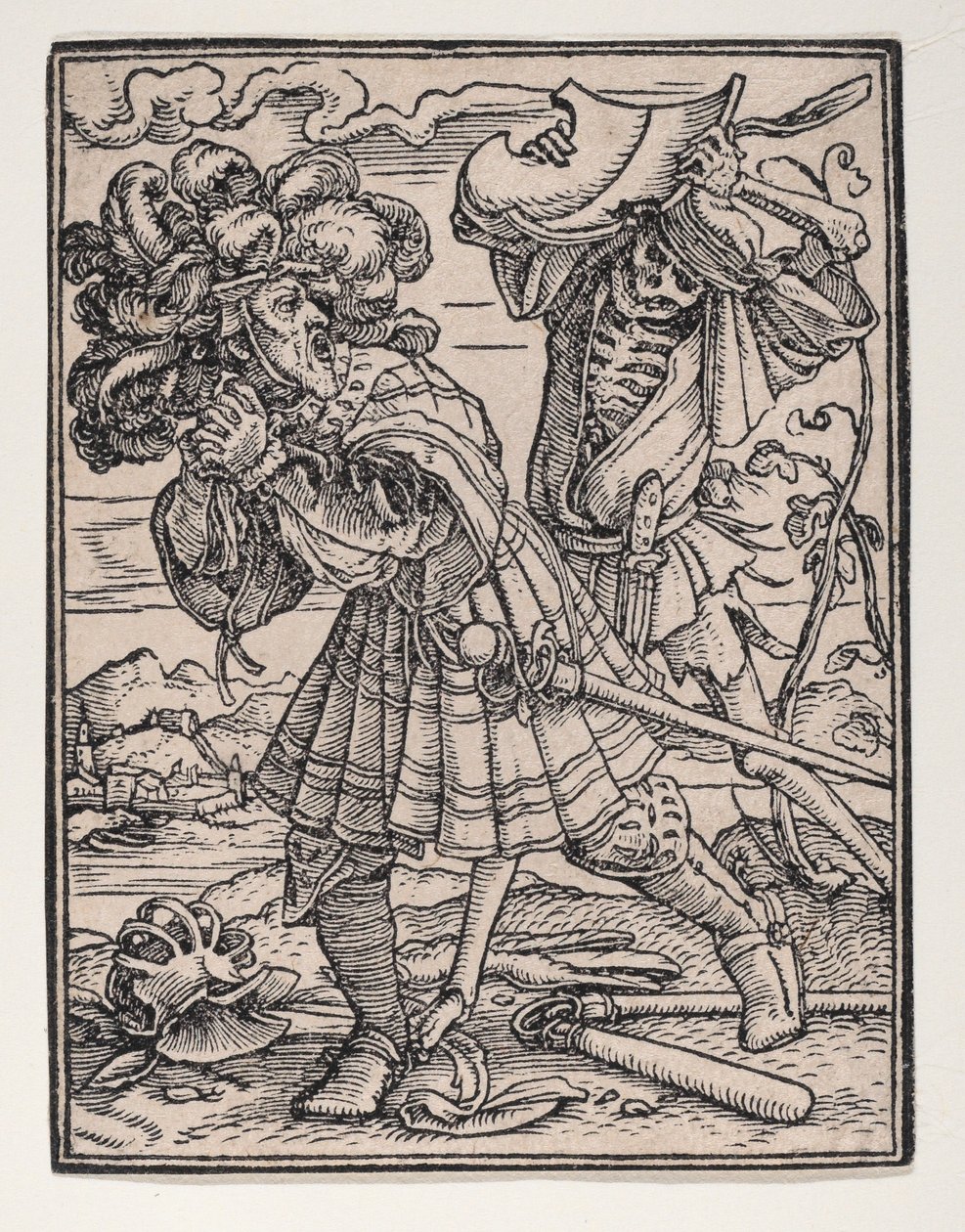 伯爵、『死の舞踏』より。 1526年、1538年に出版。 作： ハンス・リュッツェルバーガー