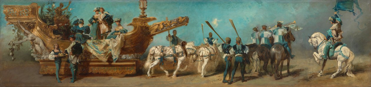 1879年のパレードの草案 - ドナウ川蒸気船会社 作： ハンス・マカート
